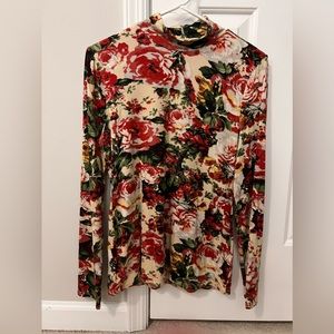 LIKE NEW Philosophy Floral Mockneck long sleeve blouse shirt - floral - Sz M